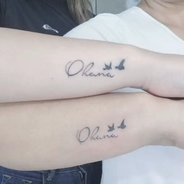 Ohana Birds Couple Tattoo