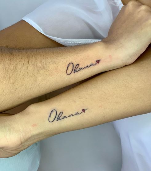 Ohana Couple Tattoo Piece