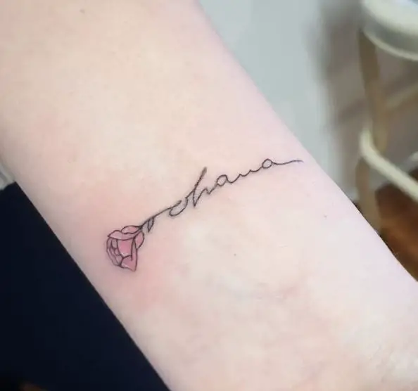 Ohana Rose Wrist Tattoo