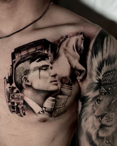 Peaky Blinders Chest Tattoo Piece