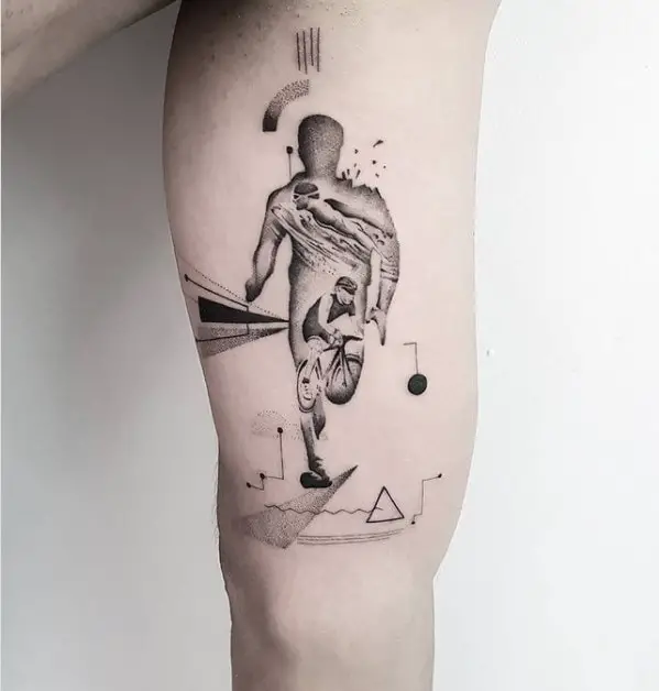 Realistic Ironman Running Man Tattoo