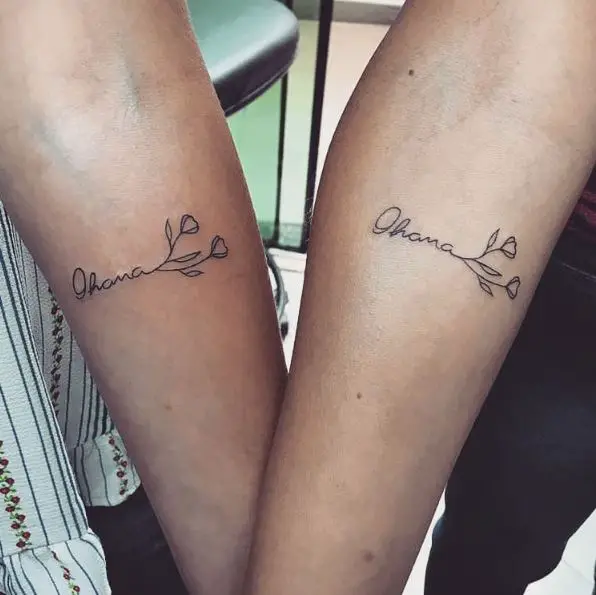 Rose Ohana Matching Tattoo Piece