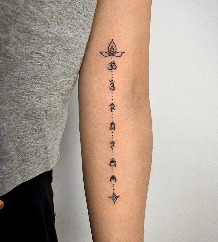 Seven Chakras Arm Tattoo