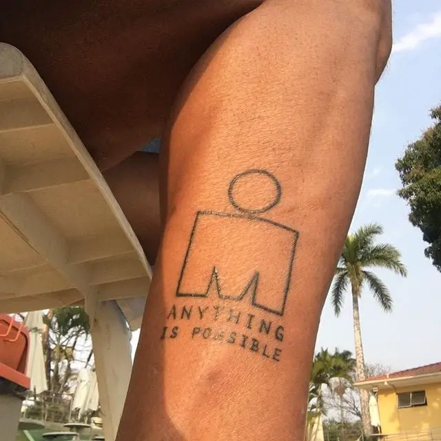 Simple M Dot Anything Is Possible Tattoo