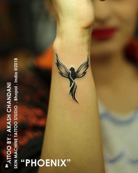 Small Phoenix Tattoo on Hands