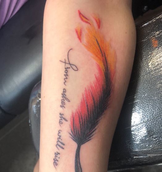 Smooth Phoenix Feather Tattoo Piece
