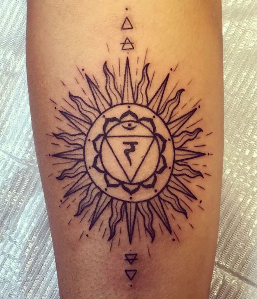 Solar Plexus Chakra Symbol Sun Tattoo