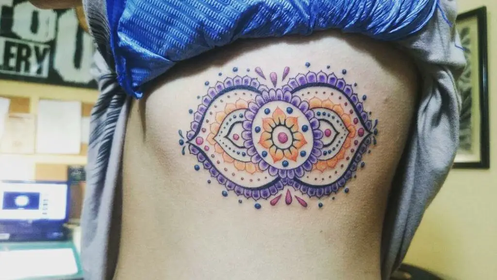 Thirrd Eye Chakra Floral Tattoo