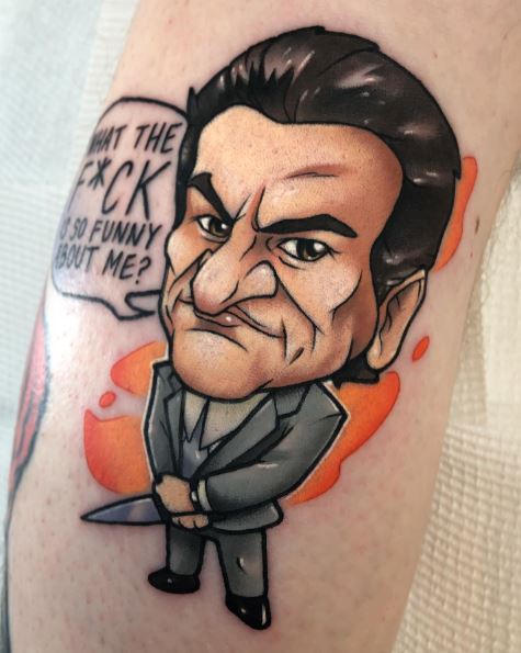 Tommy DeVito from Goodfellas Cartoon Tattoo