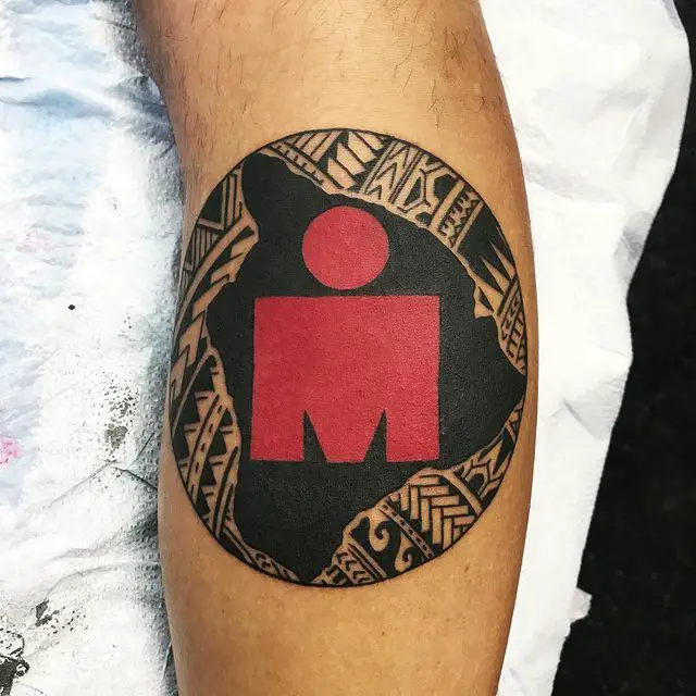Tribal M Dot Black Background Tattoo