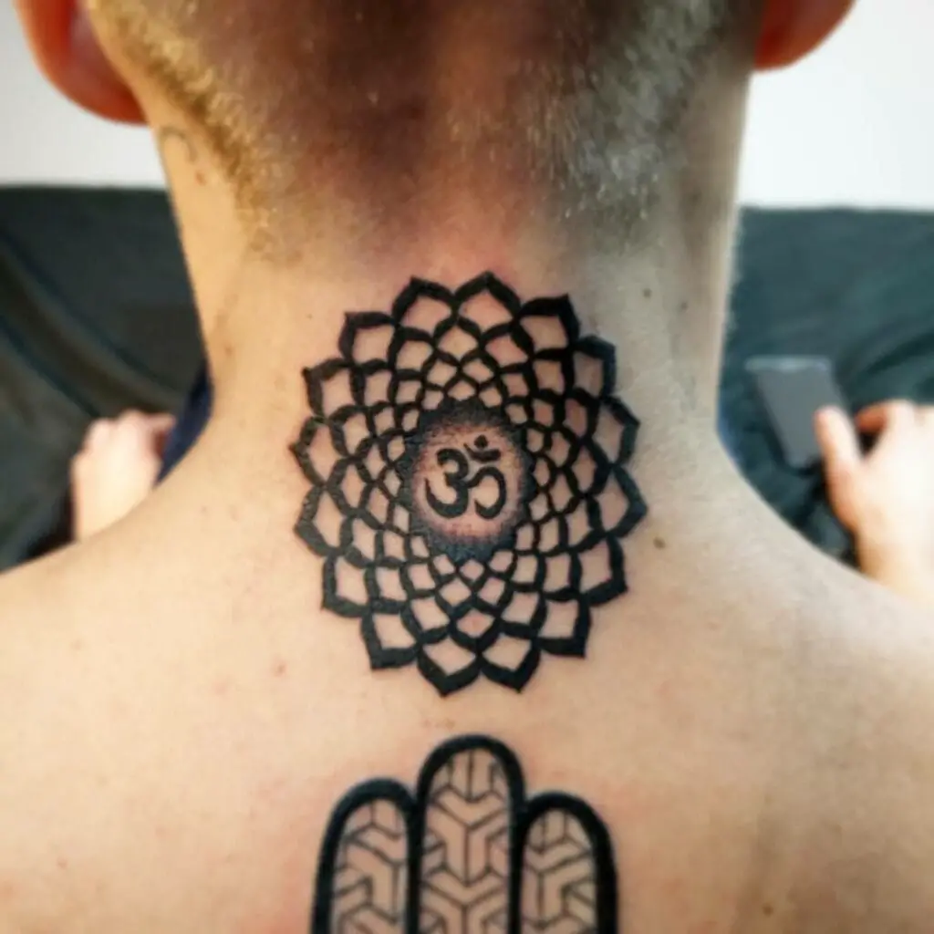 Crown Chakra Mandala Nape Tattoo