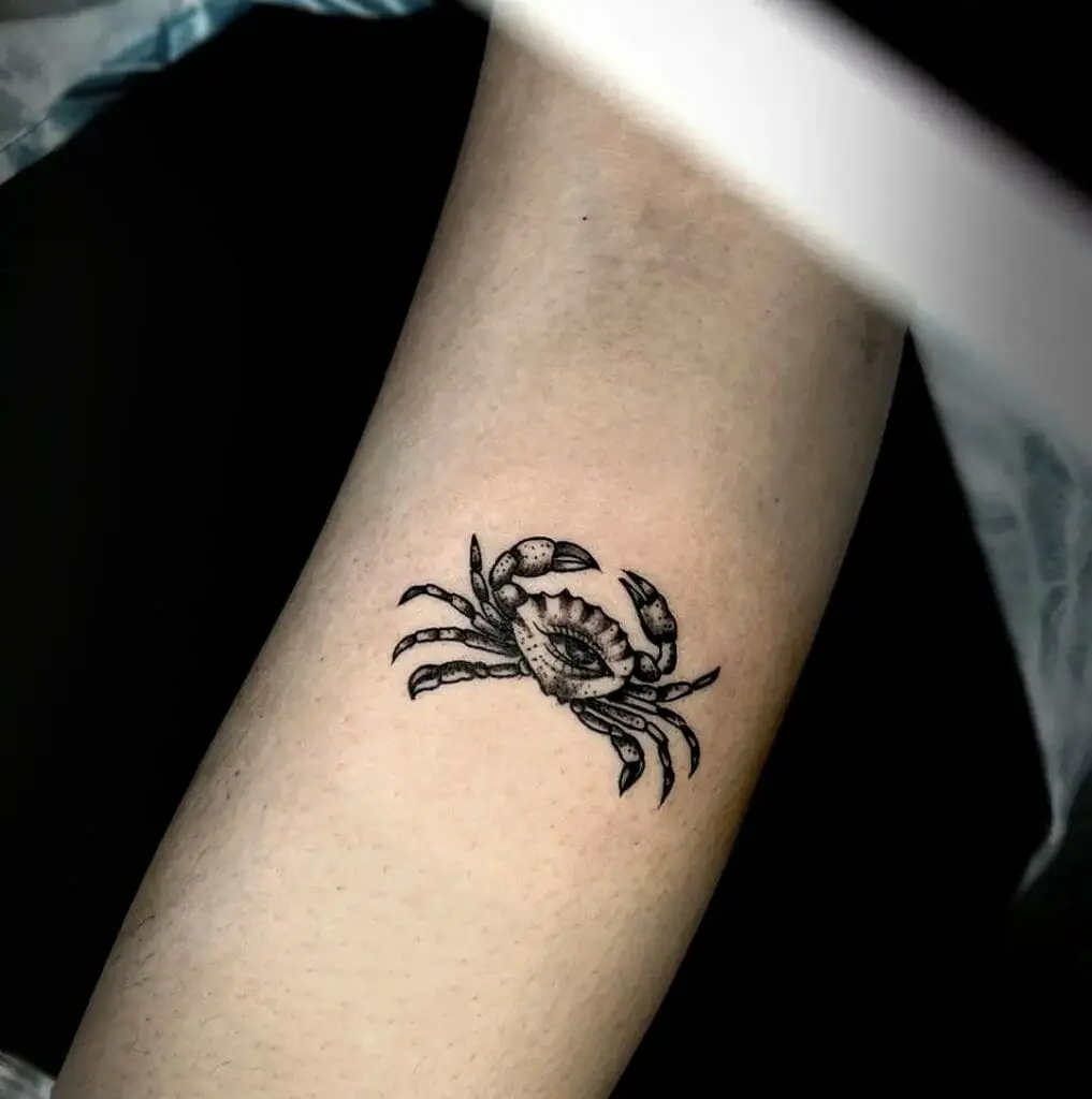 Cancer Crab Eye In Shell Tattoo