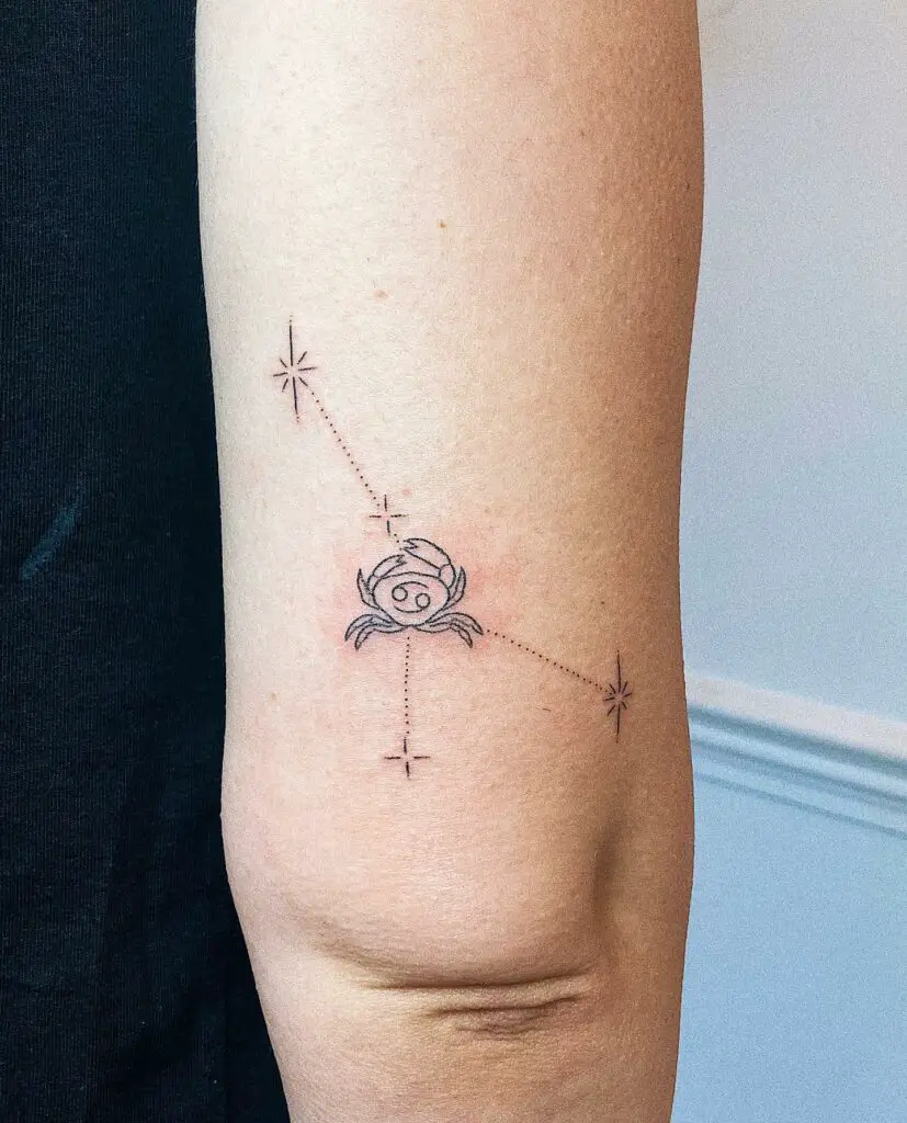 Cancer Crab Moonlight Constellation Arm Tattoo