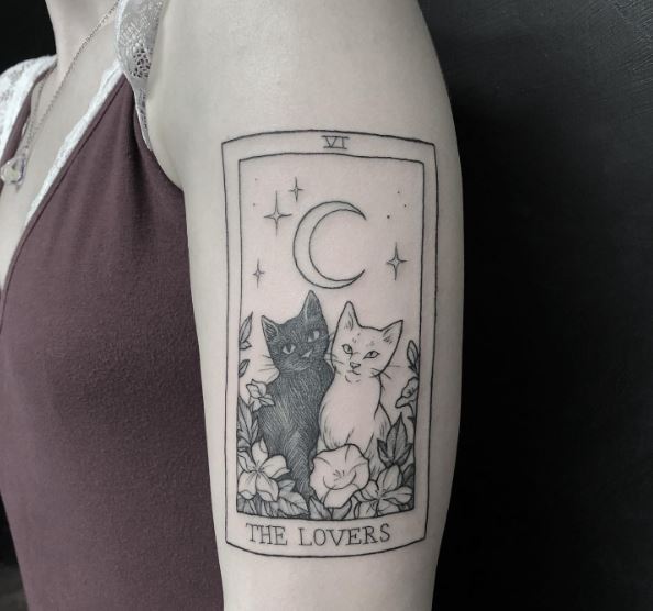 Cat Lovers Tarot Card Tattoo