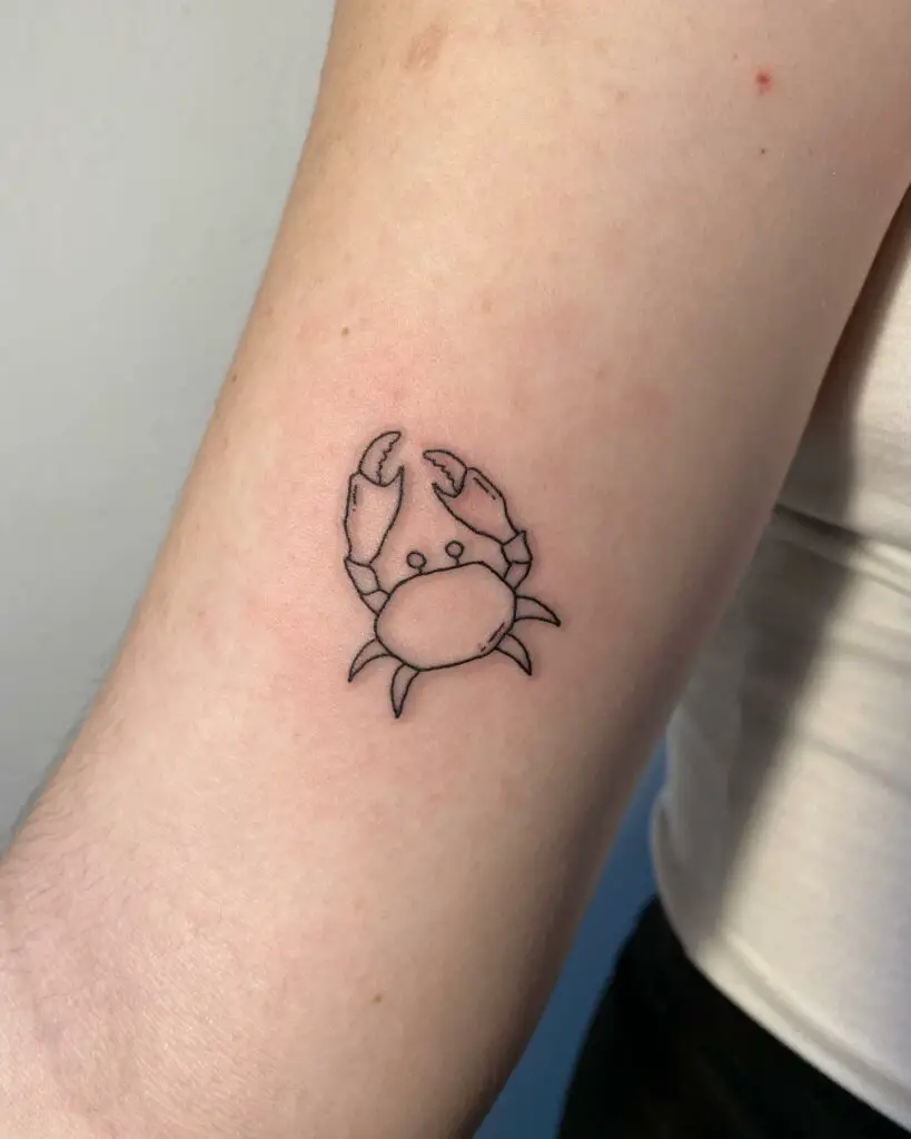 Cute And Basic Cancer Crab Arm Tattoo