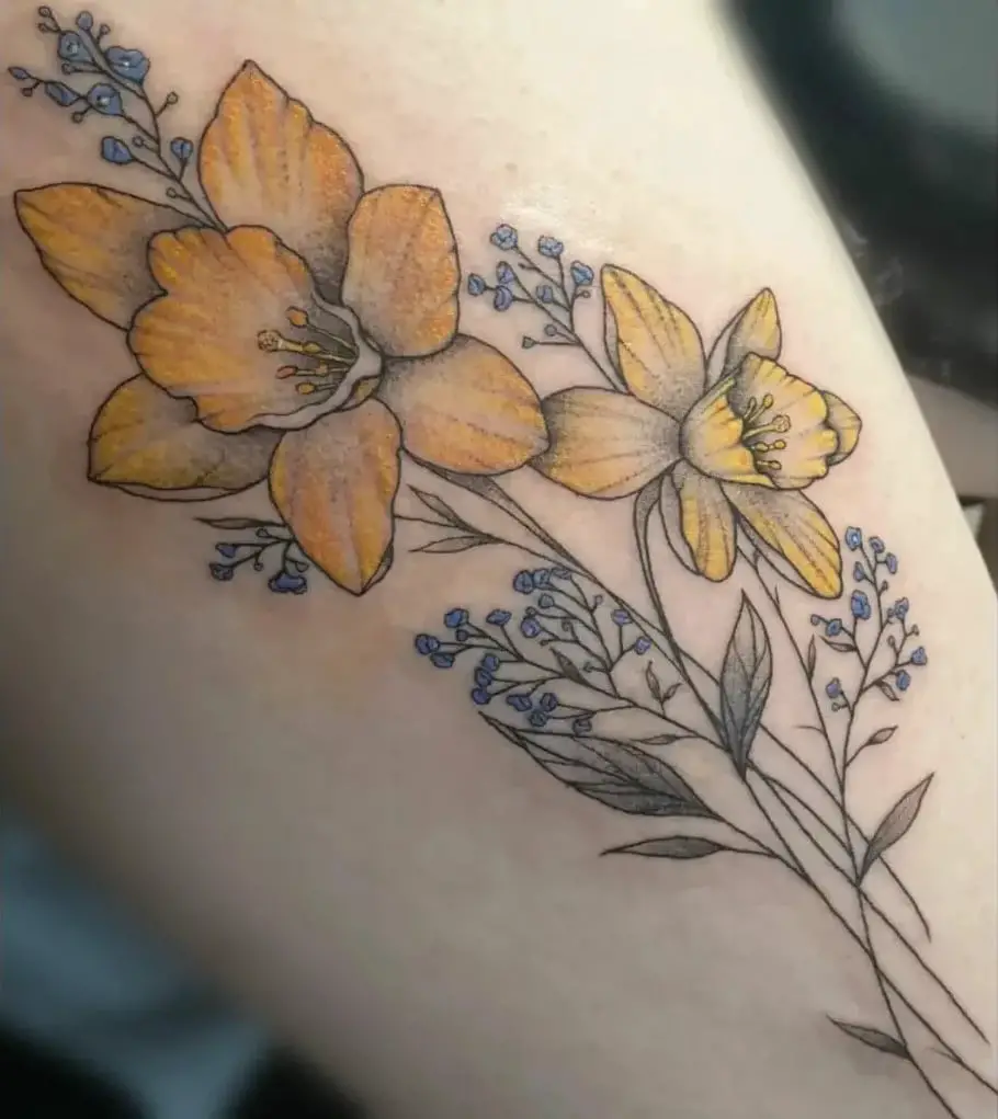 Daffodils Flower Arm Tattoo