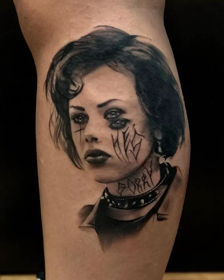 Emo Nancy Witch Realistic Tattoo