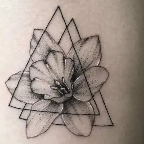 Geometric Narcissus Flower Tattoo
