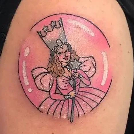 Glinda the Good Witch Colored Tattoo
