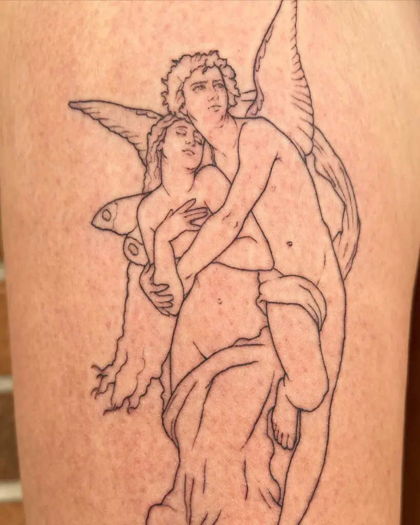 Loving Male and Female Angel Tattoo