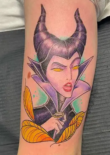 Maleficent from Sleeping Beauty Colored Tattoo