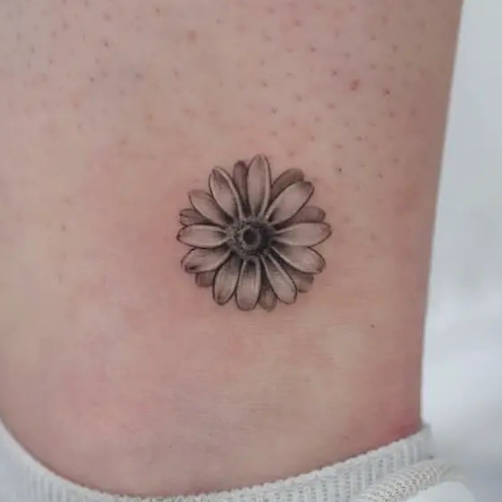Mini Daisy Flower Head Tattoo Design