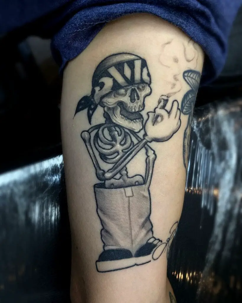 Minimalist Chicano Skull Tattoo