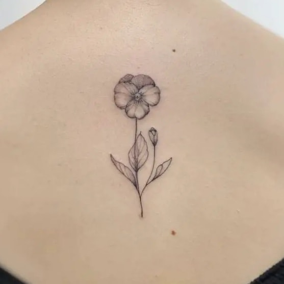 Minimalist Violet Flower Tattoo Design