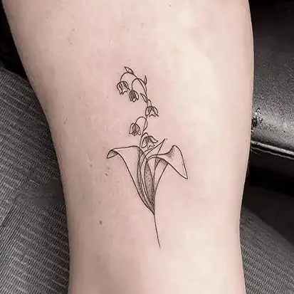 One Line Lily Flower Tattoo