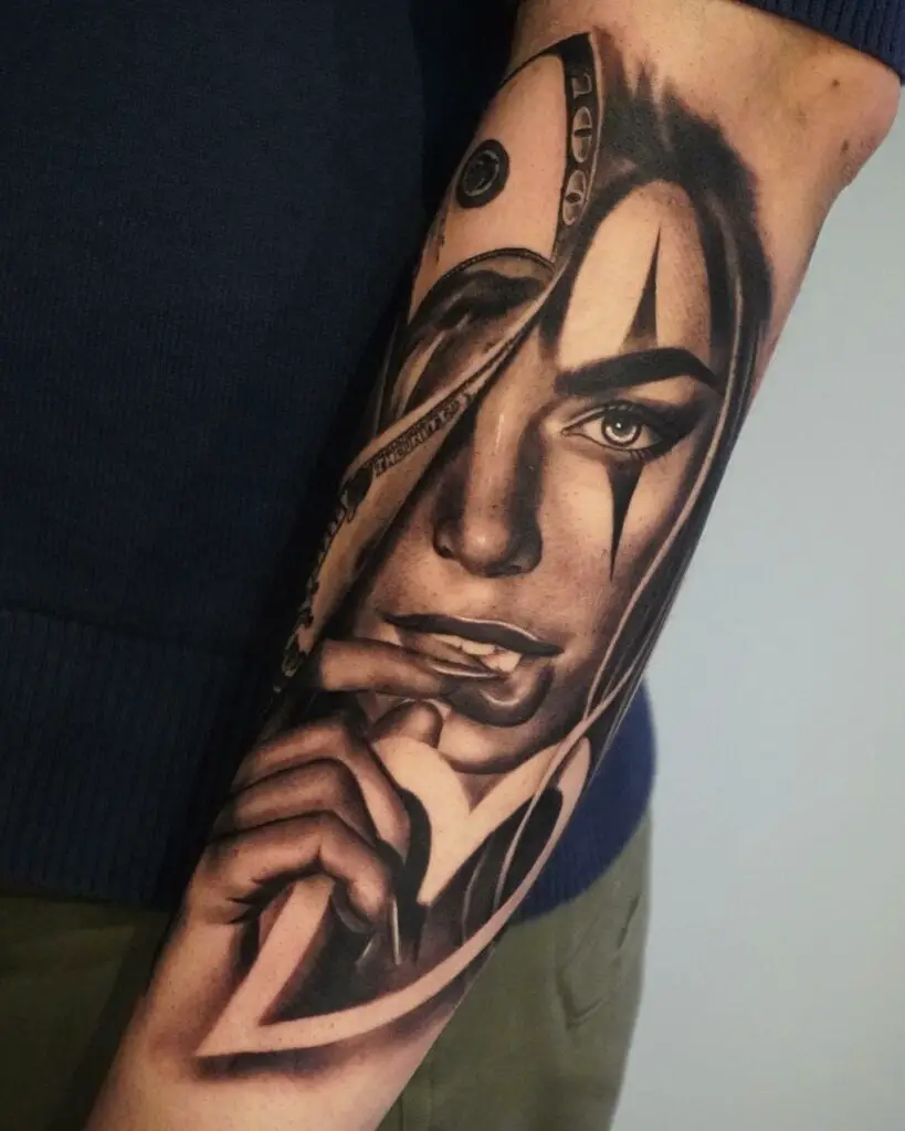 Realistic Chicano Lifestyle Arm Tattoo