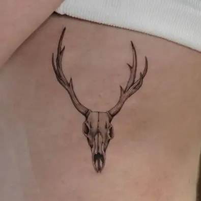 Simple Deer Skull Tattoo