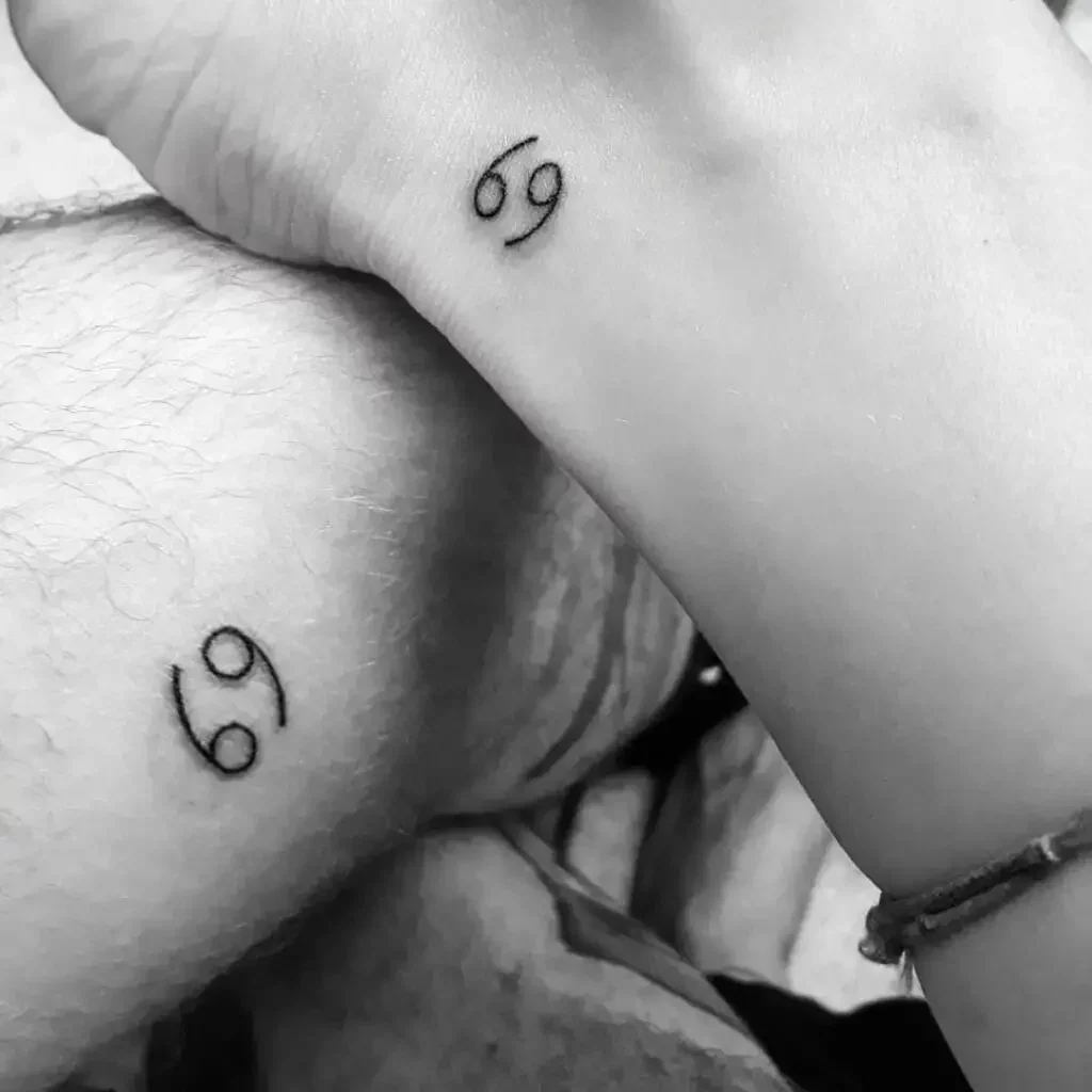 Small Simple Cancer Zodiac Sign Symbol Tattoo