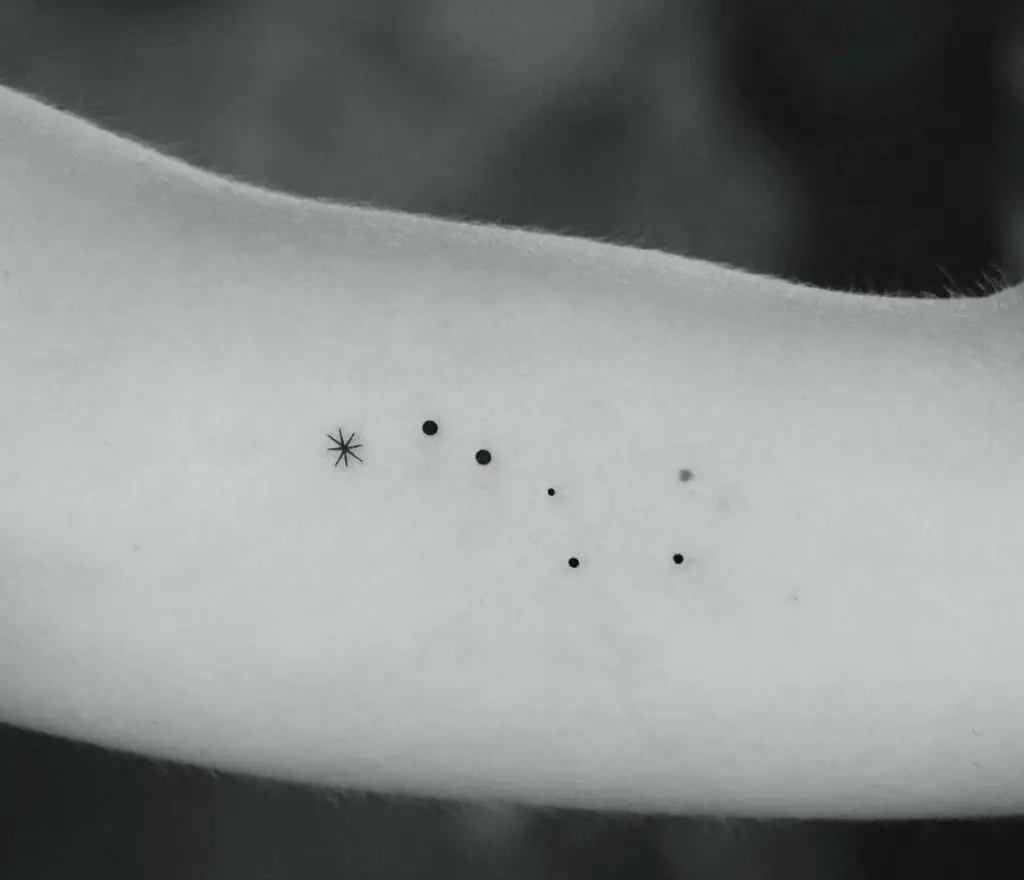 Sun And Moon Constellation Basic Arm Tattoo
