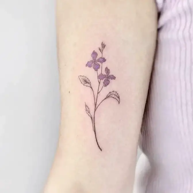Violet February Flower Birth Flower Line Art Tattoo Design - Etsy Australia