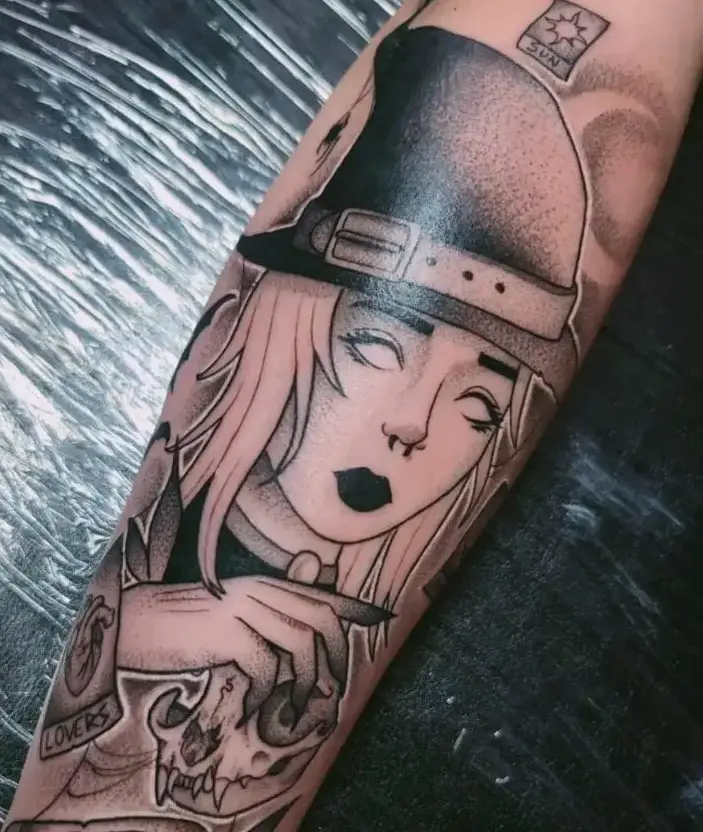 Witch Hat with Belt Tattoo