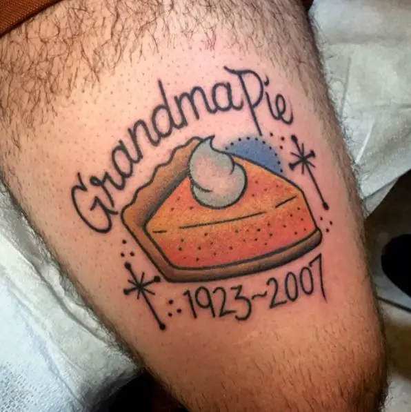 Pumpkin Pie Grandma Memorial Tattoo