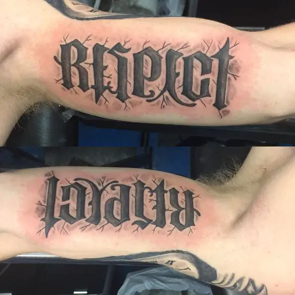 Ambigram Tattoo of Loyalty and Respect