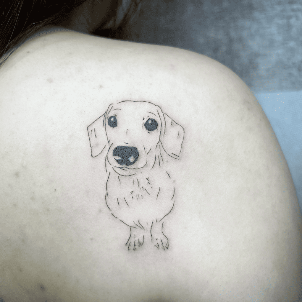 Dog Pleading Face Tattoo
