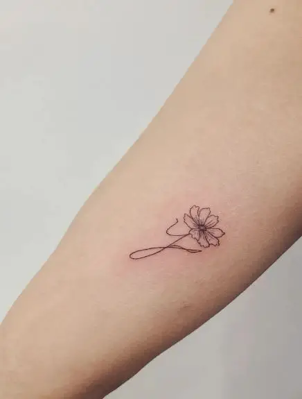 Initial Y Cosmo Flower Tattoo