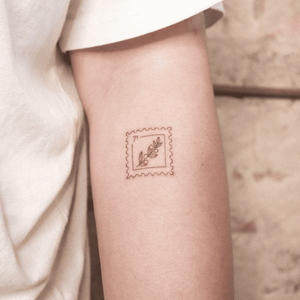 Leaves Stamp Arm Tattoo
