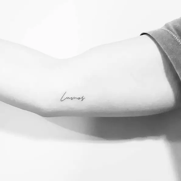 Lumos Calligraphy Style Lettering Tattoo