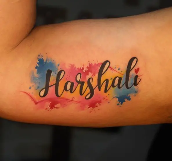 Name Tattoo with Color Splash