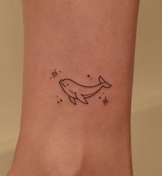 Simple Dolphin Tattoo with Sparks