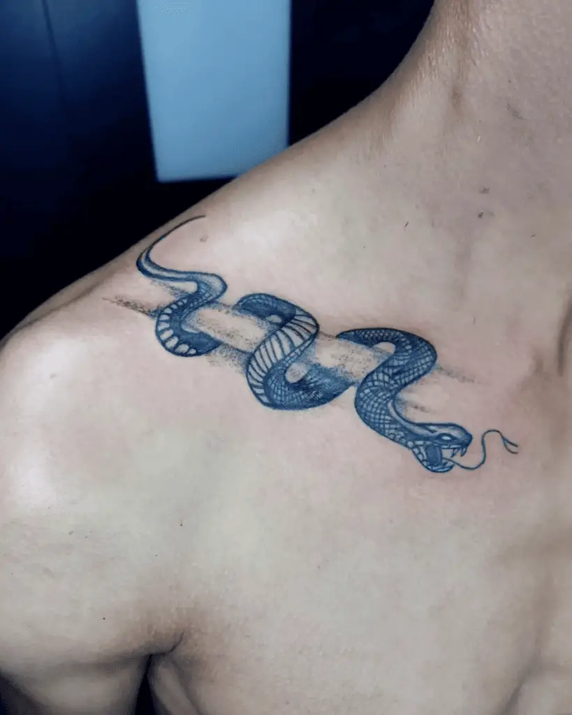 Snake Crawling 3D Tattoo