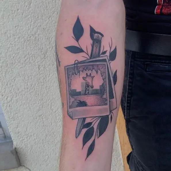 The Last of Us Polaroid Tattoo Piece