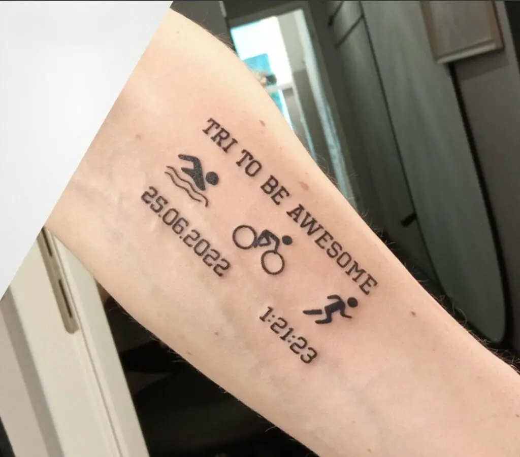Triathlon Logo Arm Tattoo