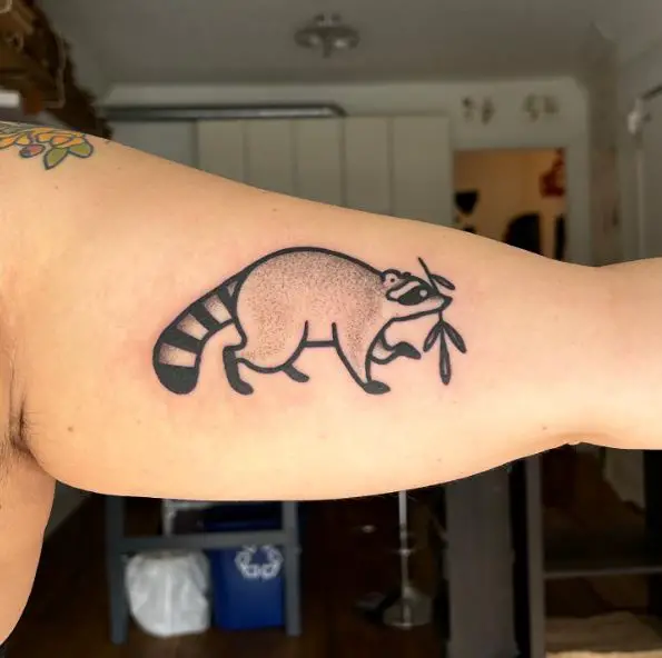 Walking Raccoon Arm Tattoo