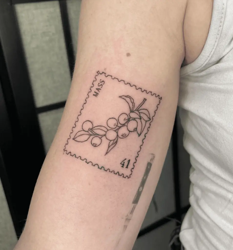 A Berries with Number 41 and Mass Word Tattoo
