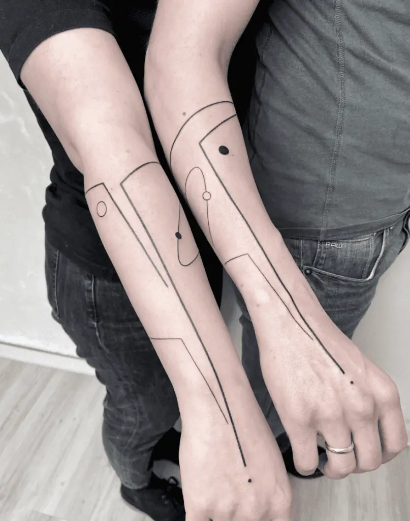 Abstract Line for Couple Tattoo