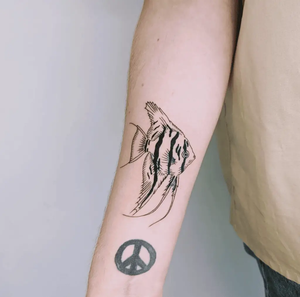 Angel Fish Arm Tattoo